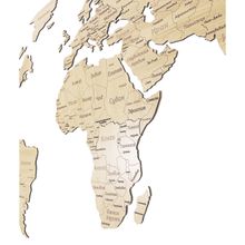 Деревянная карта мира 150х80 см Countries Rus с гравировкой стран и городов, дуб