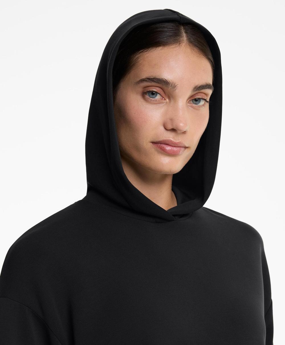 Oysho Толстовка с капюшоном из мягкого модала, черный