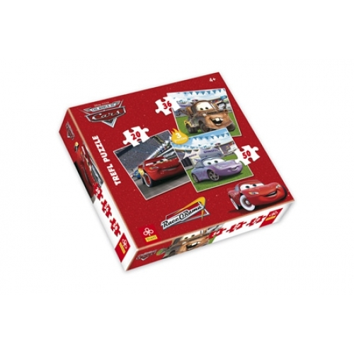 Паззлы. Набор 3в1( 20+36+50дет) Тачки