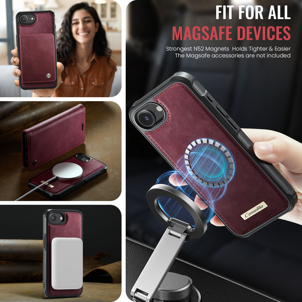 Чехол-кошелек CaseMe 2 in 1 MagSafe iPhone 16E