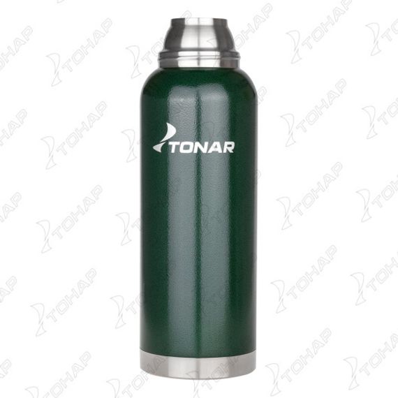 Термос (HS.TM-058-G) 1200ML с ситечком зеленый (2 крышки-кружки) TONAR