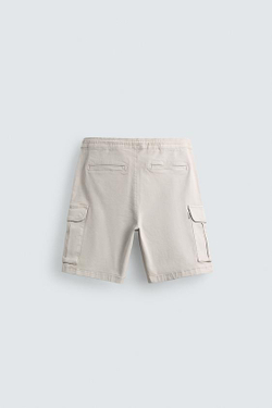 ZARA ШОРТЫ КАРГО RELAXED FIT С ЭФФЕКТОМ ПОТЕРТОСТИ, ЦВЕТ ЛЬДА