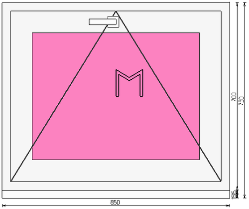 Пластиковое окно 700 х 850 фрамуга (форточка) ТермА Эко + Москитная сетка