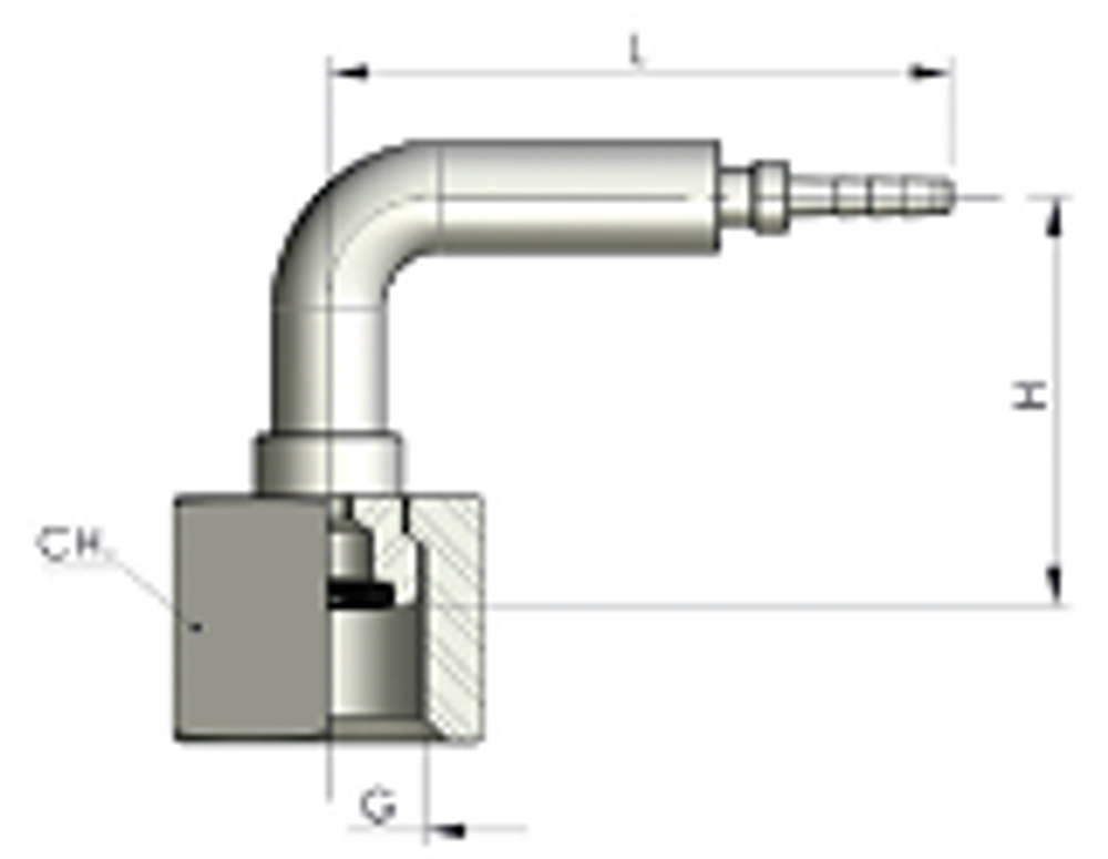 Фитинг DN 03 под манометр 20x1.5 (90)