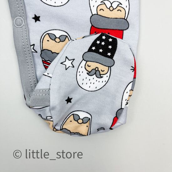 Слип новогодний "Морозики на сером"