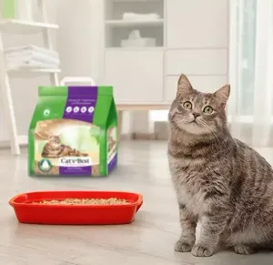 Древесный наполнитель для кошачьего туалета Cat's Best Smart Pellets, комкующийся