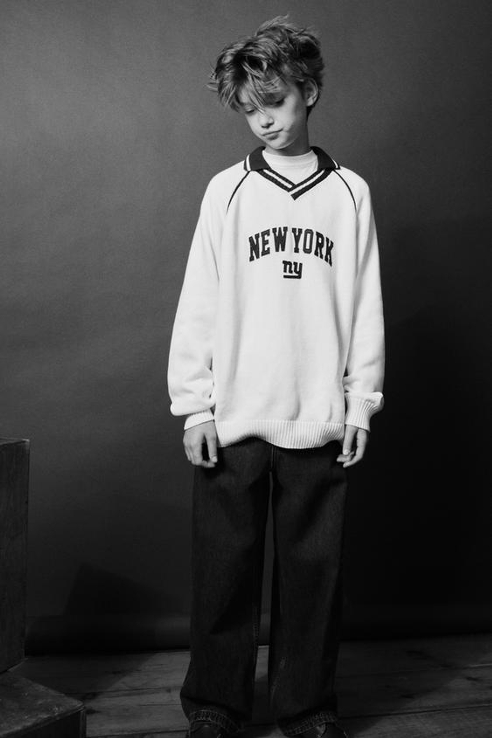 ZARA ДЖЕМПЕР С НАШИВКОЙ NEW YORK GIANTS © NFL, ЭКРЮ/СИНИЙ