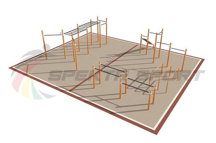 Площадка уличная для воркаут Дворовая 2_76mm 108