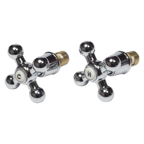 Кран-букса керамика + металлический маховик Крест для импортных смесителей G1/2 (2 шт.)