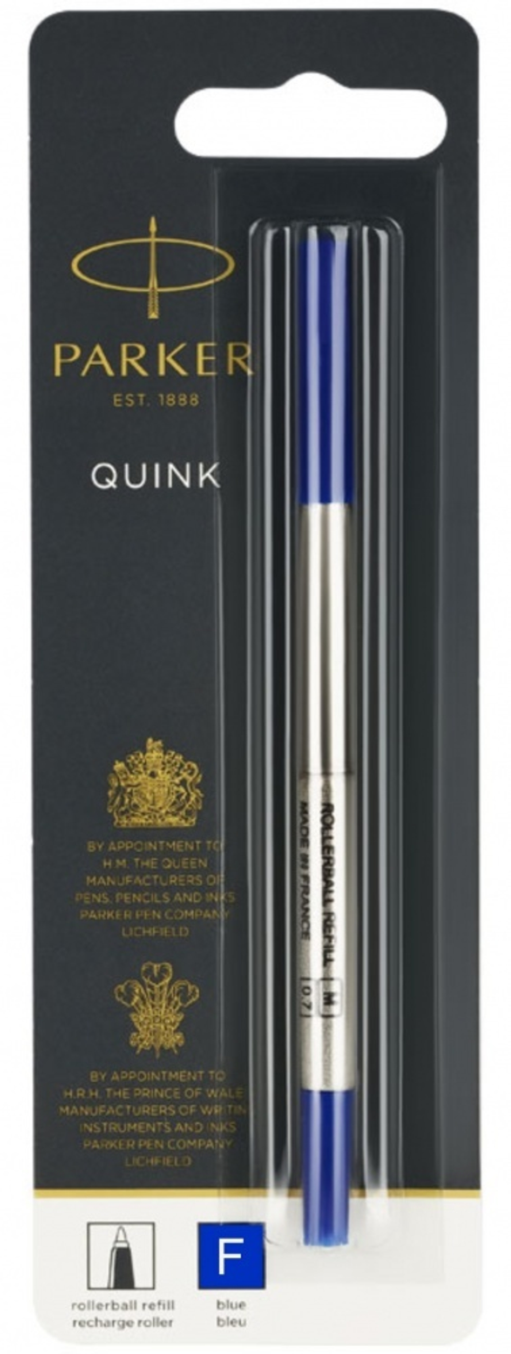 Стержень для ручки-роллера Parker Refill Roller Ball в блистере, размер: F , цвет: Blue
