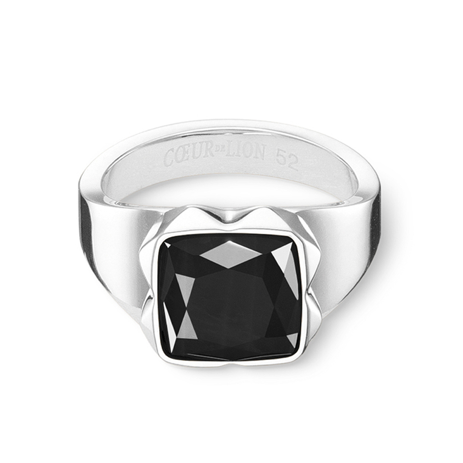 Кольцо Coeur de Lion Black-Silver 1200/40-1317 56 размер 17,8