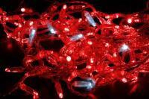Светодиодная нить 100 красных LED ламп, 10 м., 24В, мерцание, красный провод ПВХ, Teamprof (TPF-S10CF-24V-CR/R)