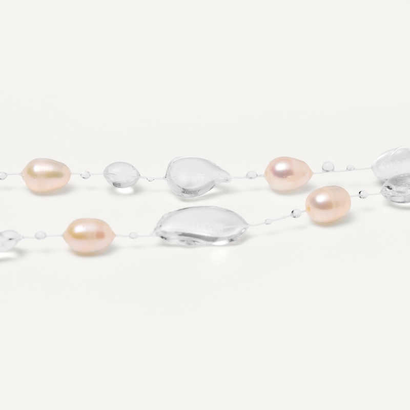 Колье Сотуар Капли и Жемчуг