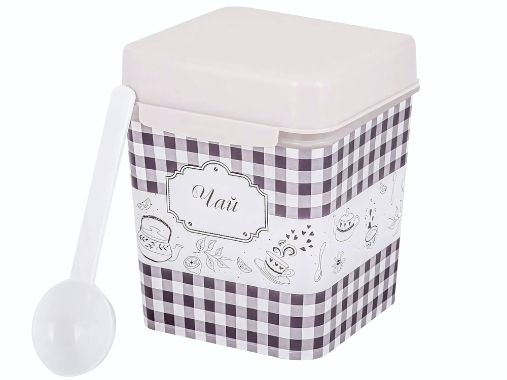 Емкость 1,2л Плетенка (чай) с ложкой