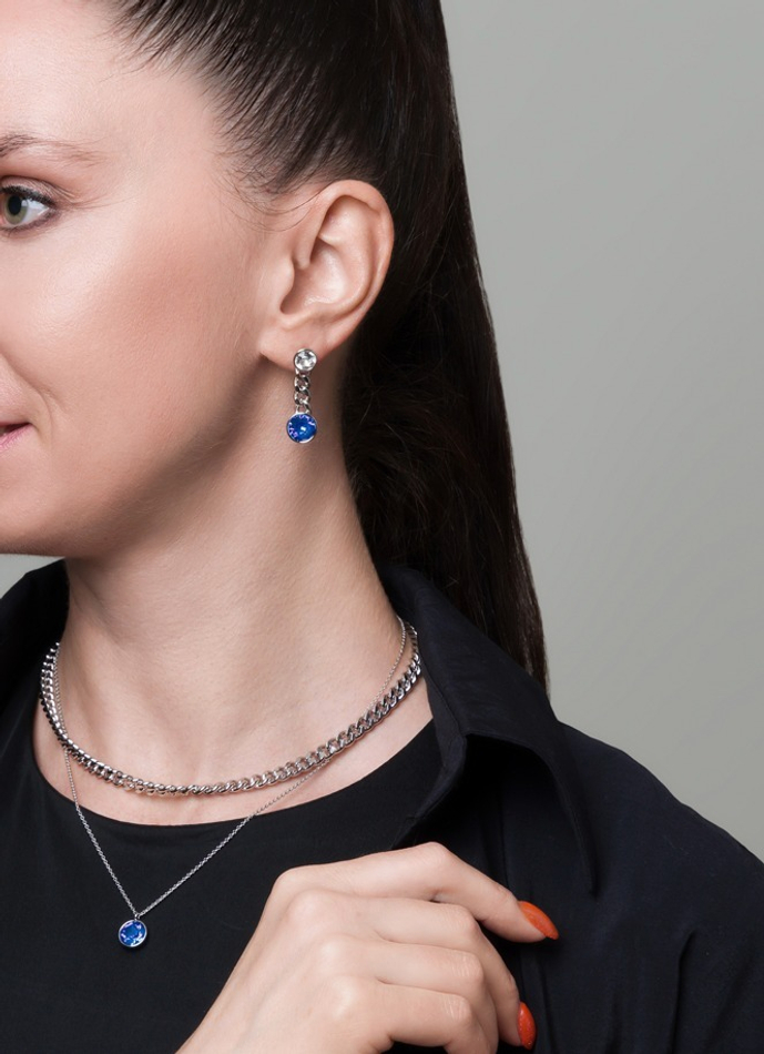 Серьги Fiore Luna Royal Blue Delite A2401SW-E01.23 BL/S