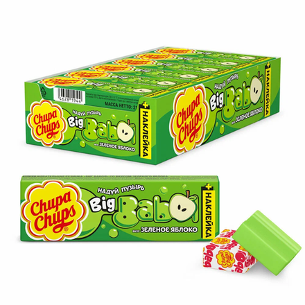 Жевательная резинка Chupa chups зеленое яблоко 20 гр