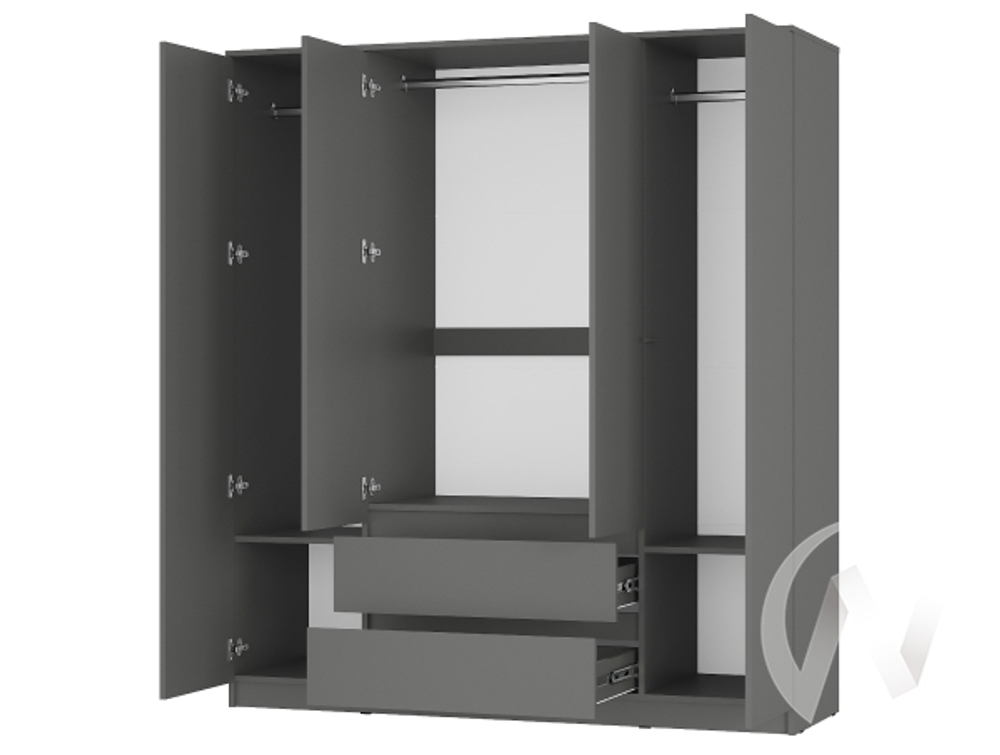 Шкаф 4-х створчатый ШК-13 МС Симпл (графит)