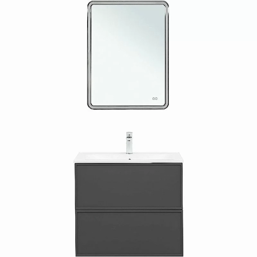 Тумба с раковиной Aquanet Арт 75 329064 ясень графит