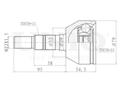 ШРУС внешний UNIO CVJ-20058