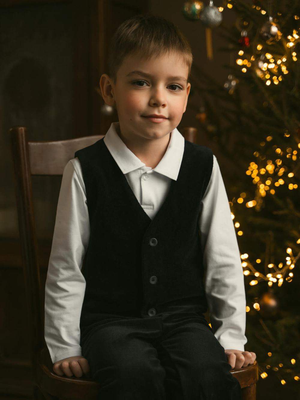 Велюровый комплект Mjölk (Жилет и брюки) Navy