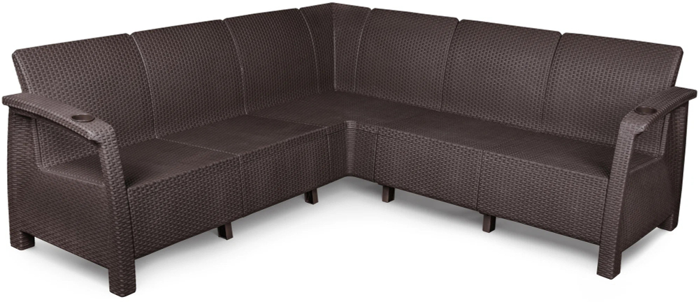 Угловой диван Yalta Corner Set под ротанг для лаунж зоны без подушек