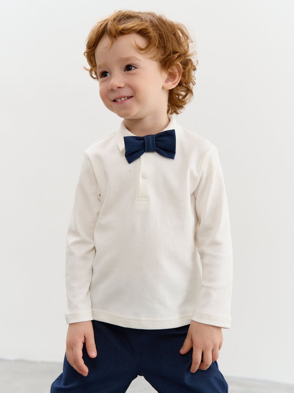 Лонгслив с воротником поло "Экрю" 0+