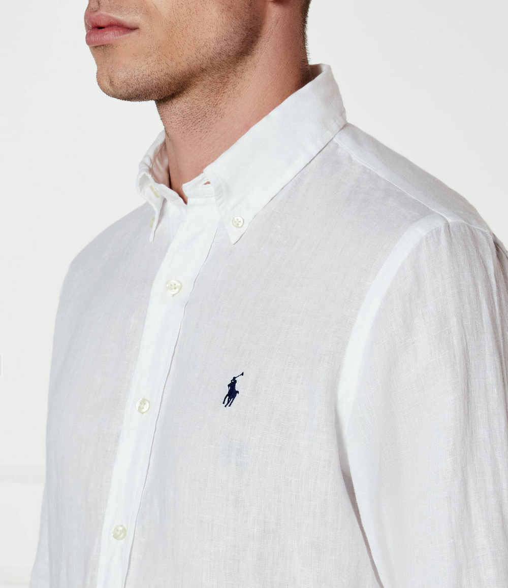 Льняная рубашка POLO RALPH LAUREN - белый(710966294)