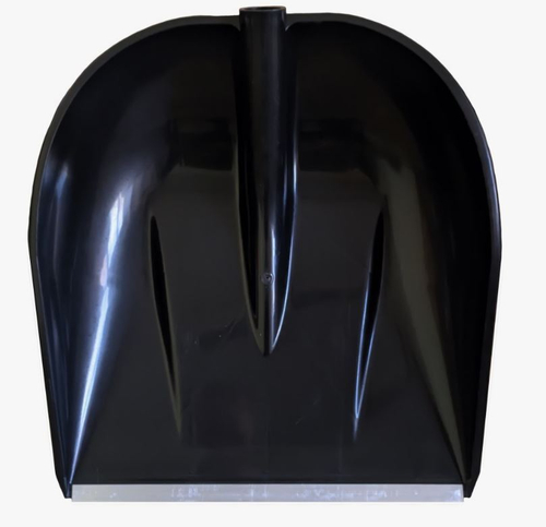 Лопата снеговая пласт.   ЛОРА   Чёрная   435х470   с алюм. планкой, б/ч (d=32)  PROTEX