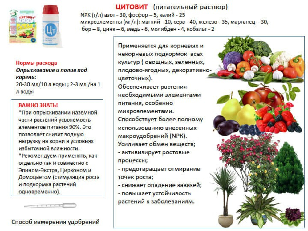 Природный регулятор роста и развития растений, Цитовит 100 мл