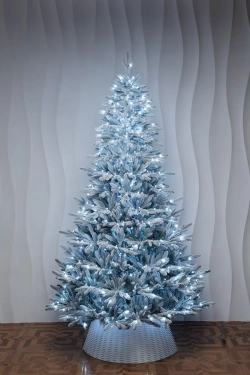 Искусственная елка Хеймдалль заснеженная 210 см., 100% литая хвоя, с холодными Led лампами, ЕлкиТорг (236210)