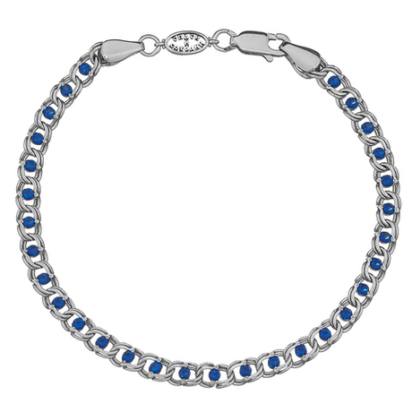 Браслет из серебра/Чернение/Вставка "Спаси и сохрани"/Со вставкой из фианитов