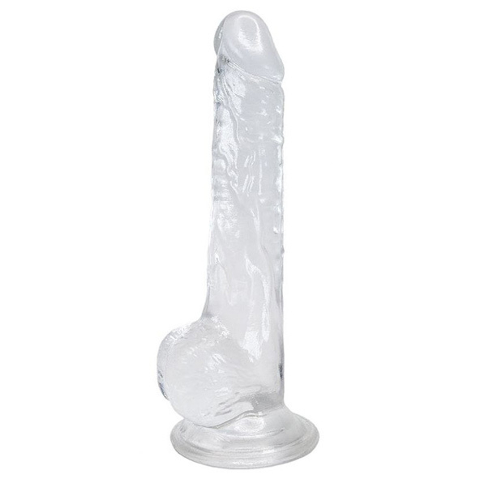 Прозрачный фаллоимитатор на присоске 18см Adrien Lastic Alive Lusty Jelly Dildo