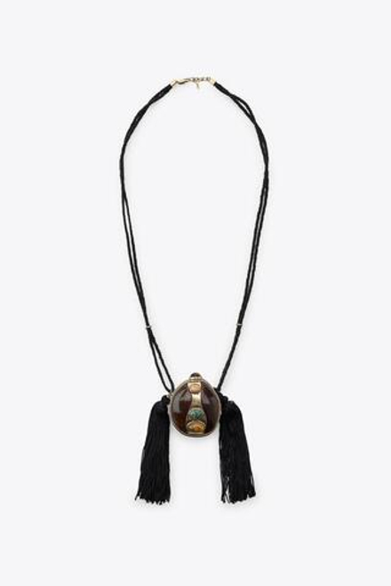 ZARA ОЖЕРЕЛЬЕ ИЗ ШНУРА С КАМНЯМИ, ЗОЛОТИСТЫЙ