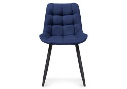 Стул на металлокаркасе Челси велюр синий / черный