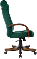 Кресло руководителя Бюрократ T-9928WALNUT Fabric зеленый Italia Green крестов. металл/дерево