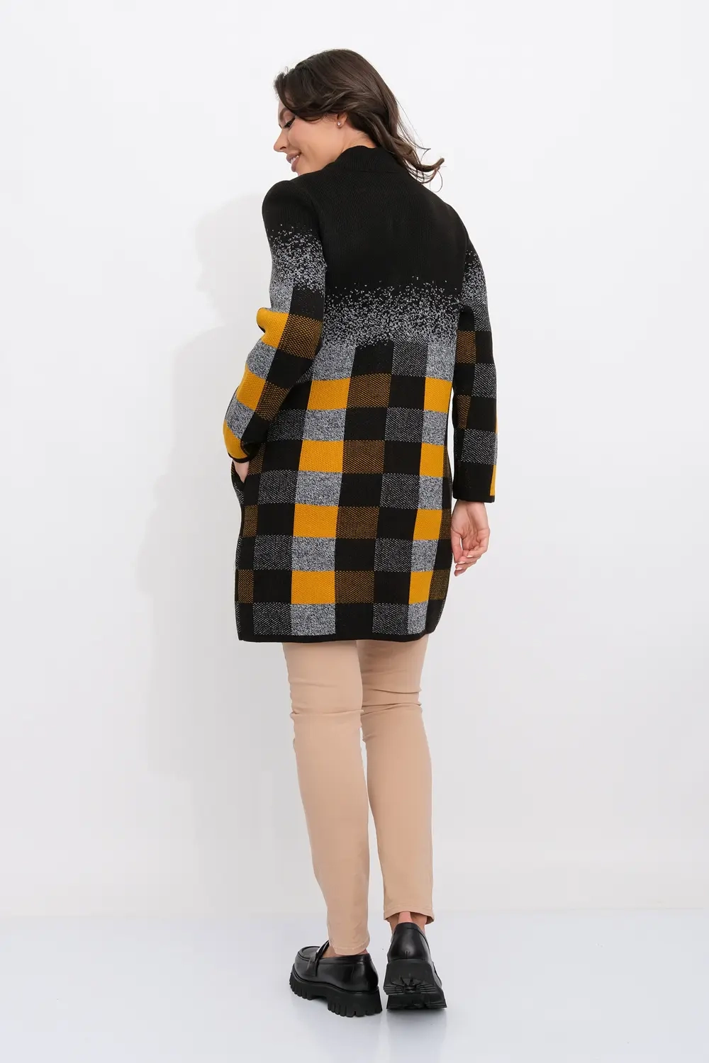 Кардиган К 675 ст/горчичный микс