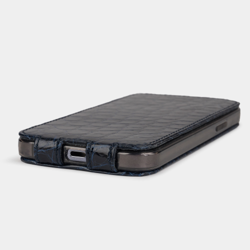 Special order: Чехол для iPhone 12/12Pro из кожи аллигатора, синего цвета