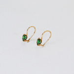 Серьги детские с зеленым сердцем