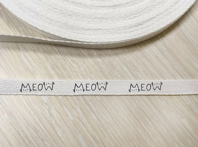 МЯУ МЯУ (цвет БЕЛЫЙ) - Киперная лента ПЭ, 10мм (моток 50ярд) (1328 Евгения)