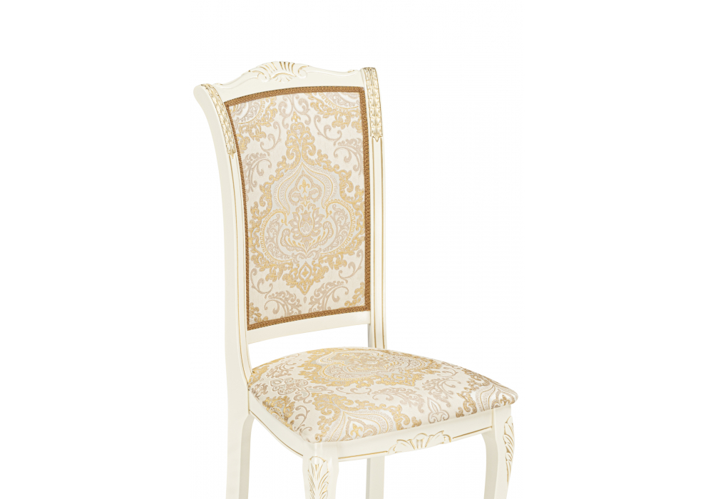 Стул деревянный Woodville Керия слоновая кость, золото патина