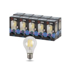 Лампа светодиодная ЭРА F-LED A60-9W-840-E27 9Вт филамент груша нейтральный белый свет E27 | Филаментные декоративные