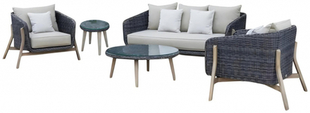 Комплект плетеной мебели Tagliamento Jura, серый, натуральный