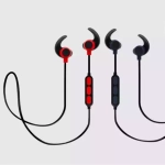 Bluetooth Наушники  Komc B602 Black-red, беспроводная гарнитура, спортивные наушники, черно-красные