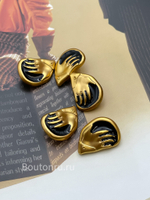 Пуговицы Скиапар. золотистые с черной эмалью "Ладонь"