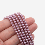 Хрустальный жемчуг, оттенок "PurpleAsh", шар 4мм, улучшенное перламутрово-сатиновое покрытие