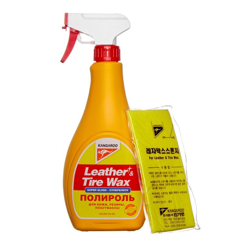 Полироль Супер блеск (кож.,рез.,пласт.) Leather & Tire Wax Super Gloss, 500мл 355029