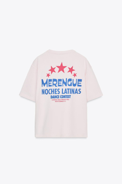 ZARA ФУТБОЛКА С НАДПИСЬЮ, РОЗОВЫЙ