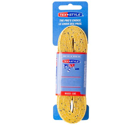 Шнурки для коньков Texstyle Double Blue Line Waxed, 1510MT-YL-274, полиэстер, 274см, желтый