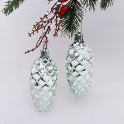 Ёлочные игрушки «Таинственное очарование» Шишки 9 см (набор 2шт), темный нефрит