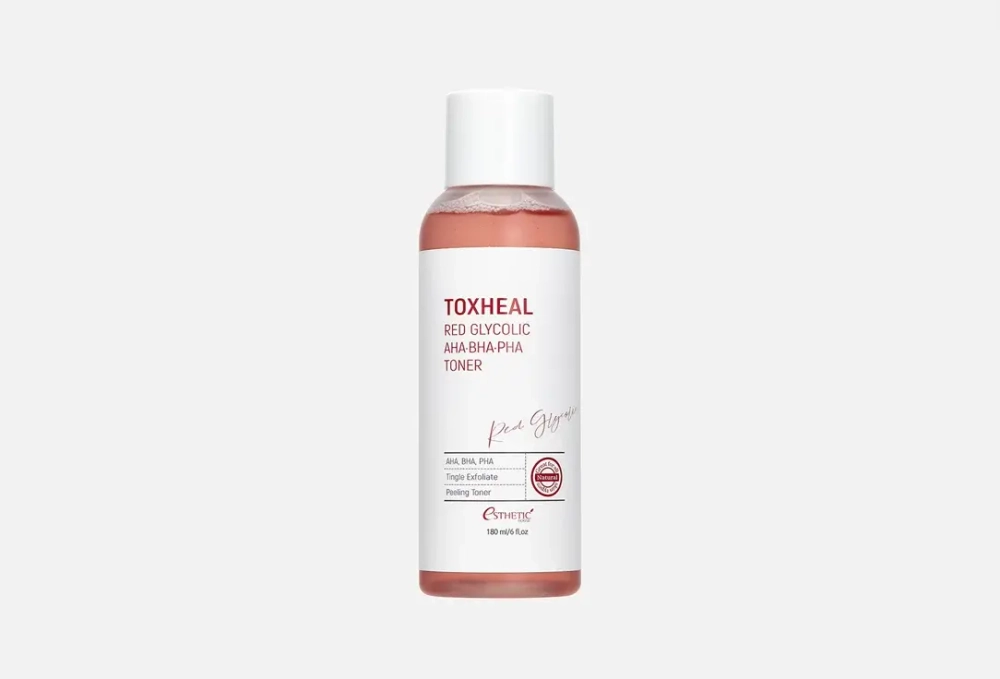 ESTHETIC HOUSE Тонер для лица TOXHEAL RED GLYCOLIC AHA, BHA, PHA TONER (180 мл)